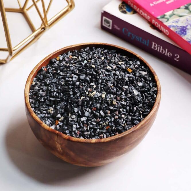 Image of Natural Snowflake Obsidian Crystal Chips Stone 50 Gm for Reiki, Meditation, Vastu & Feng Shui | Polished Gemstone Chips for Home Decor, Jewellery Making, Resin Art & Craft