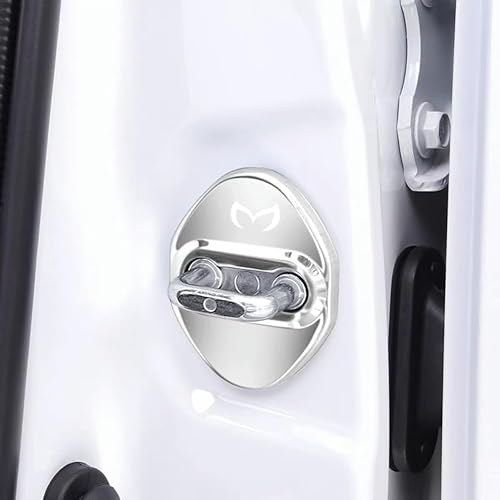 Miniatura 2 de MAXDOOL Pestillos de bloqueo de puerta de automóvil de acero inoxidable para Mazda 3, 6, Miata MX-5 CX-3, CX-5, CX-9, respaldo adhesivo 3M (paquete