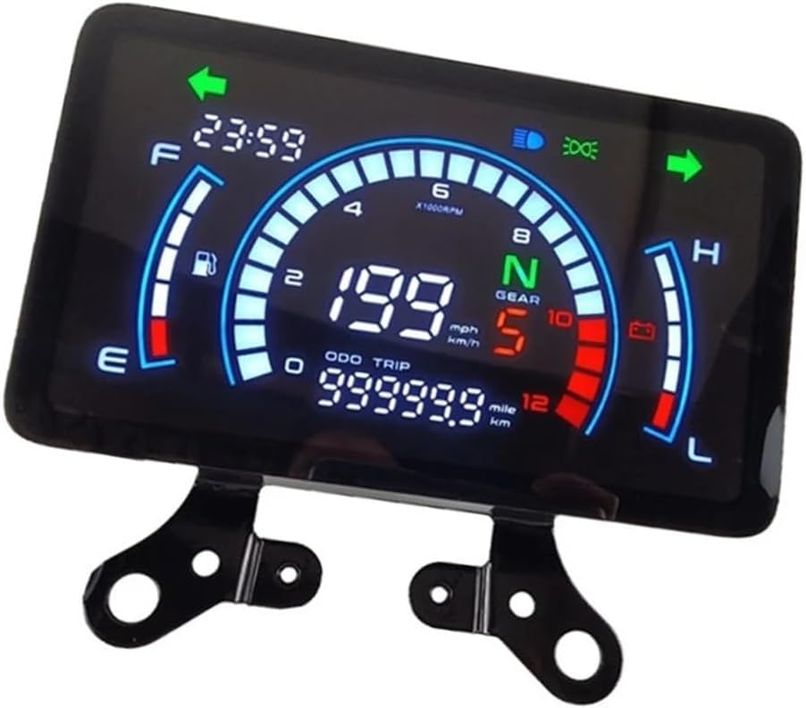Motorcycle Odometer Gauge Motorcycle Digital Tachometer Odometer Dashboard For 150 12V Motorcycle Instrument Cluster LED