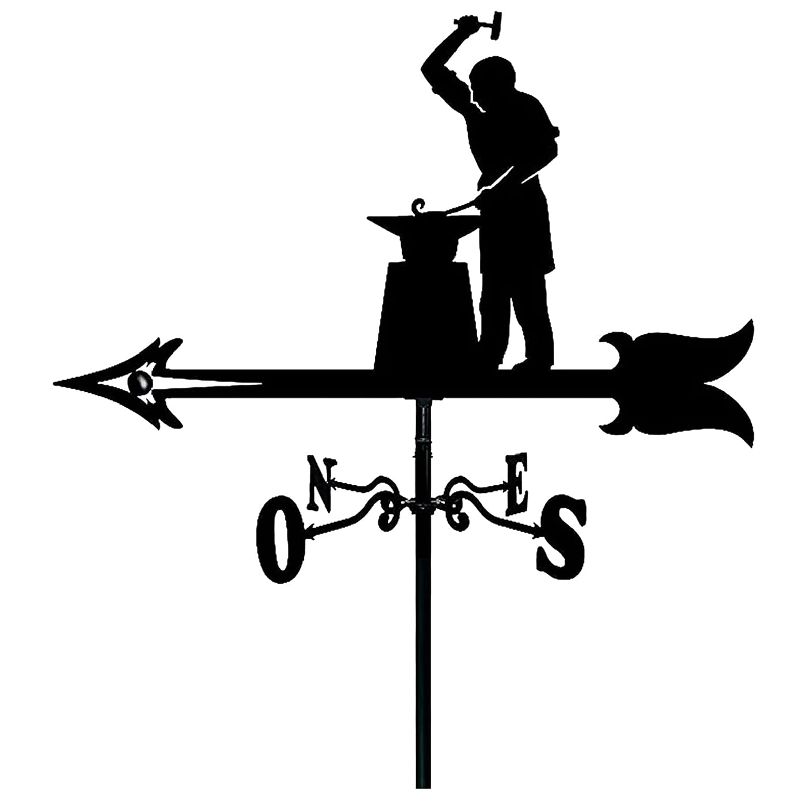 WIQUYBML Metal Weathervane Blacksmiths Weather Vane Wind Direction Indicator Farm Scene Garden Stake Ornaments