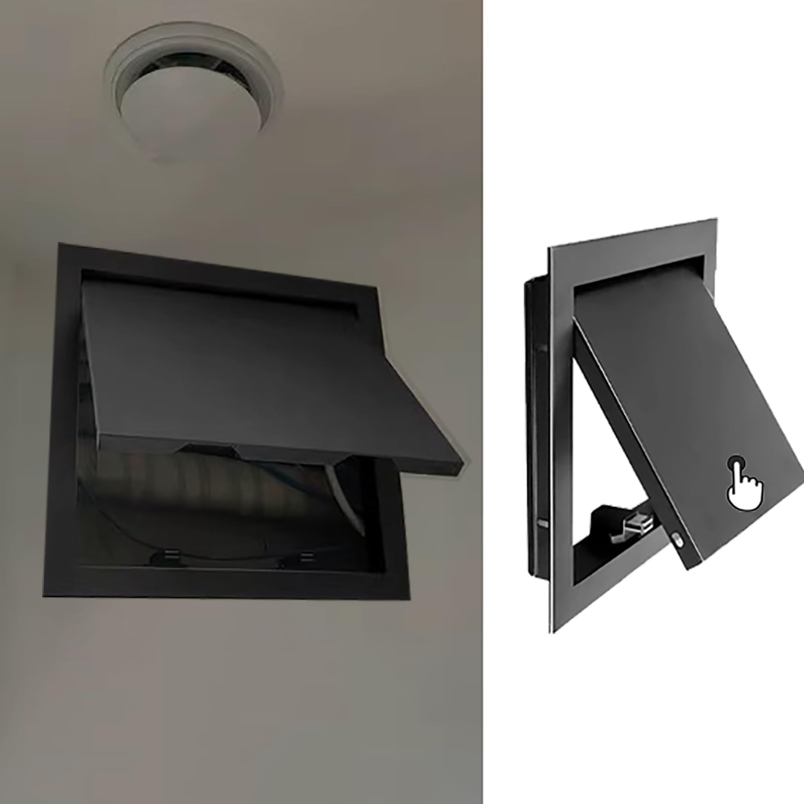 Małe drzwiczki dostępowe do zaworu odcinającego wodę, czarny magnetyczny panel dostępu do płyt kartonowo-gipsowych, łazienka z otworem hydraulicznym Pokrywa ścienna Panel włazu serwisowego(35x30cm)