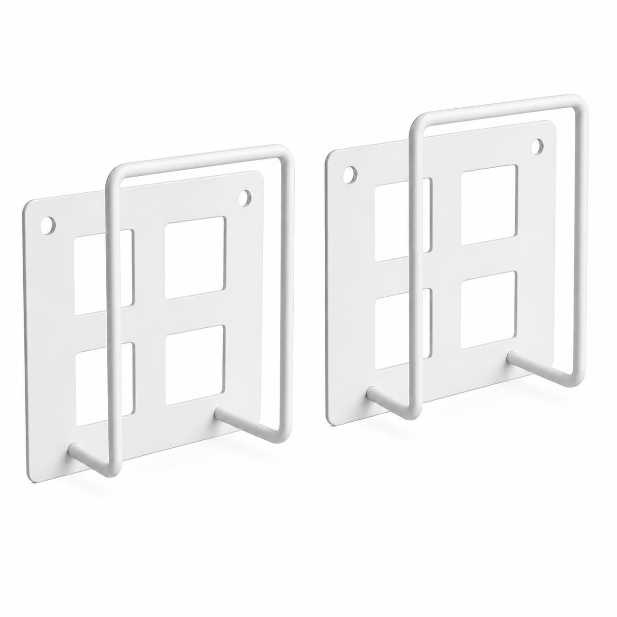 Wall Mounted Metal WiFi Router Holder for Router, Modem & Mini UPS Universal Steel Storage Shelf with Cable Management Space Saving Network Organizer (White)(2pcs)-image-43