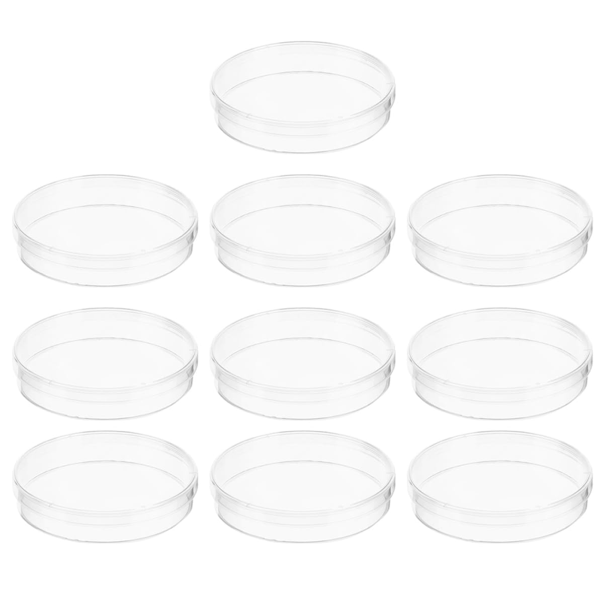 NAMOARLY 10pcs Plastic Petri Dishes Lids Smooth Surface Culture Plates for Classroom Lab Experiments