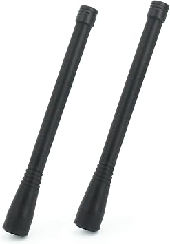 2 Pack FA-B02AR Antenna Compatible White IC-A5, IC-A6, IC-A14, IC-A14S, IC-A16, IC-A24, IC-A25 radios - 5.9" Flexible Rubber Duck Antenna 118-137MHz with BNC Male Connector