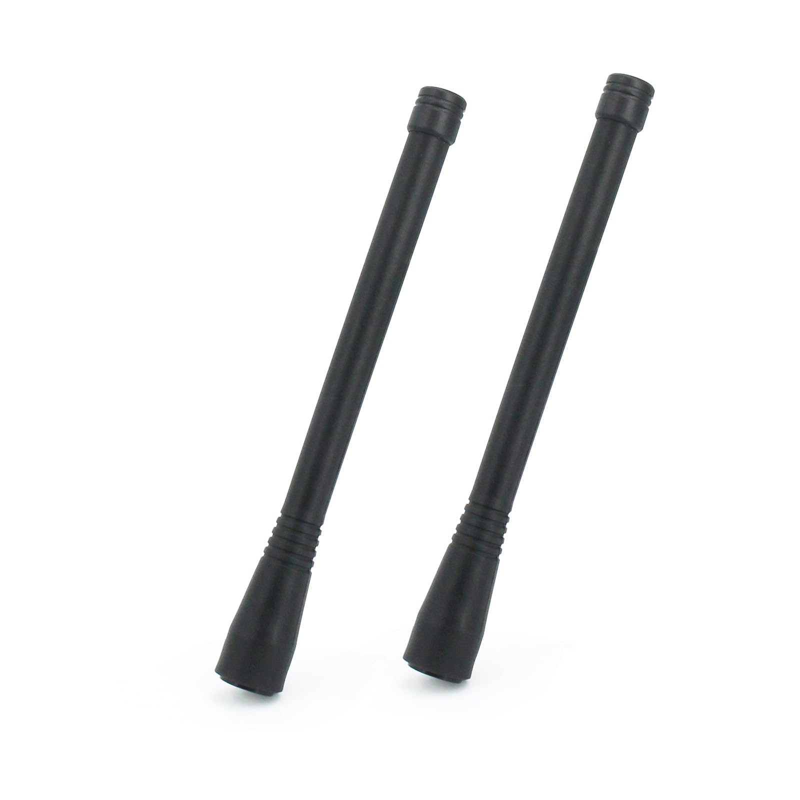 Lot de 2 antennes FA-B02AR compatibles avec les radios IC-A5, IC-A6, IC-A14, IC-A14S, IC-A16, IC-A24, IC-A25 – Antenne en caoutchouc flexible de 20,3 cm 118–137 MHz avec connecteur BNC mâle