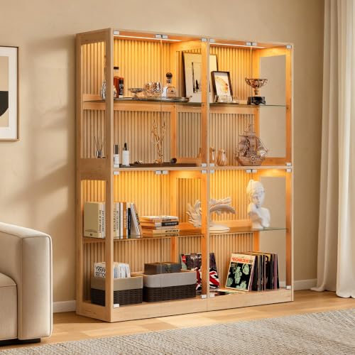 Image of AMERLIFE 60-Inch RGB Display Cabinet with Glass Shelves