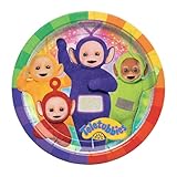 Treasures Gifted Officially Licensed Teletubbies Birthday Party Decorations Plates 8ct - 7in Dessert Paper Plates - Teletubbies Party Supplies
