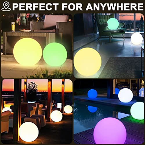 14-Inch Glowing Led Ball Light W/Remote, Rechargeable Dimmable Rgb Color Changing Globe Orb Light Mood Lamp Modern Floor Lamp Great Decoration For Home Garden Patio Club Party Decorative Lighting #TOP5
