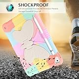 Telaso for iPad 6th 5th Generation Case, iPad 9.7 inch (2018/2017) for Kids, iPad Air 2, iPad Pro 9.7 Case, Butterfly Kickstand Shockproof Protective Tablet Cover with Pencil Holder, Colorful Pink - Image 4