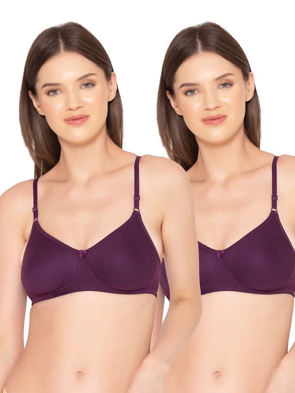 Image of Groversons Paris Beauty Women's Pack of 2 Seamless Non-Padded, Non-Wired Bra (COMB09)
