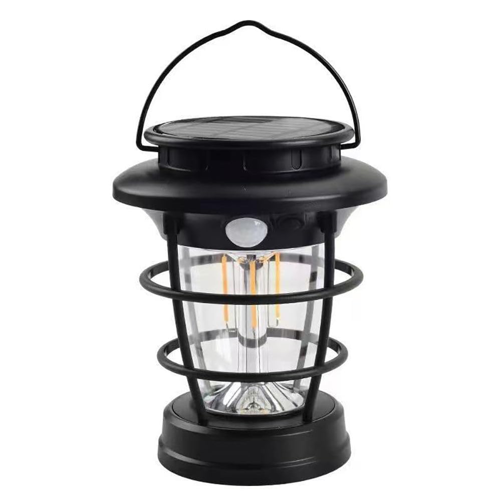 Ahuja International Solar Sensor Camping Hanging Vintage Style Lanterns Rechargeable Portable, Tabletop Lantern, Stepless Dimming, Waterproof for Tent Night Light Outdoort Lanterns Light (Model B)-image-23