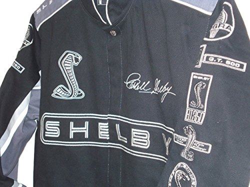 Carroll Shelby Cobra Collage Mens Black Twill Jacket by JH Design (S) - Image 7