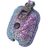 ONGHSD Bling Shiny PU Leather Carrying Case for AirPods 1 & 2 Charging Case Cover Women Girls Protec