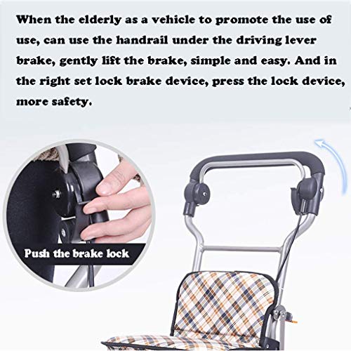 TNIU Walker, vierrädriger Rollator, Einkaufstrolley Walker aus Aluminium, Faltbarer, Leichter Gehhilfesitz mit… – Bild 6