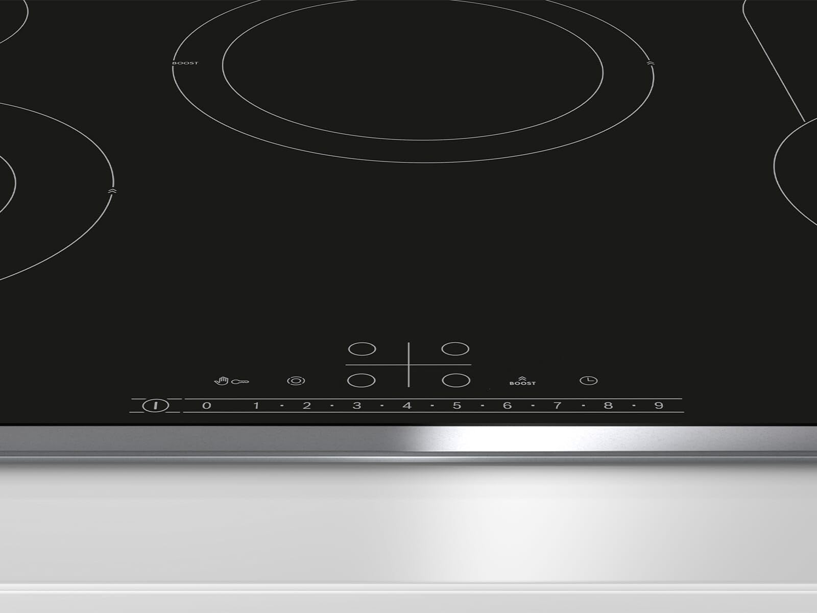 Bosch Serie 6 PKC845FP1D hobs Negro Integrado Cerámico - Placa (Negro, Integrado, Cerámico, Vidrio y cerámica, CE, VDE, Tocar)