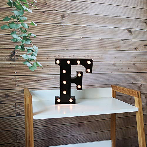 Oycbuzo Light Up Black Alphabet Marquee Letters Sign Led Marquee Number Lights Sign For Night Light Home Bar Christmas Lamp Birthday Party Wedding Decoration F #TOP2