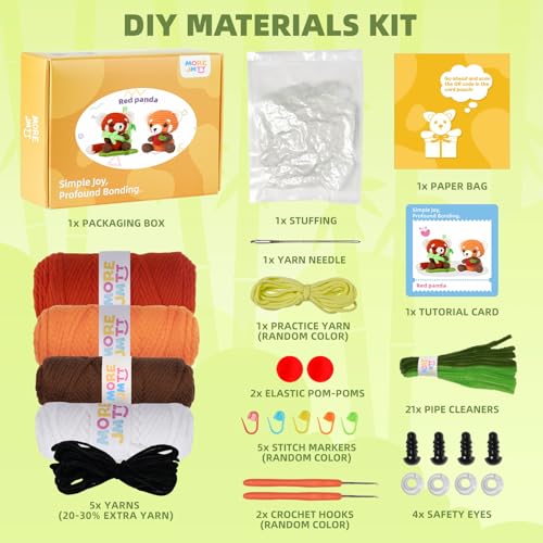 Image of MOREJMTT Crochet Kit for Beginners, Crochet Animal Kits, Crocheting Kit for Starters, Learn to Crochet with Step-by-Step Video Tutorials, Beginner Crochet Kit for Adults(Panda)
