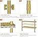 Wall Mounted Garment Rack, Industrial Pipe Clothing Rack, Corner Closet System with 6 Expandable Rods, Walk in Closet Shelving, Clothes Organizers and Storage, Hanging Racks Wardrobe Renovation, Gold