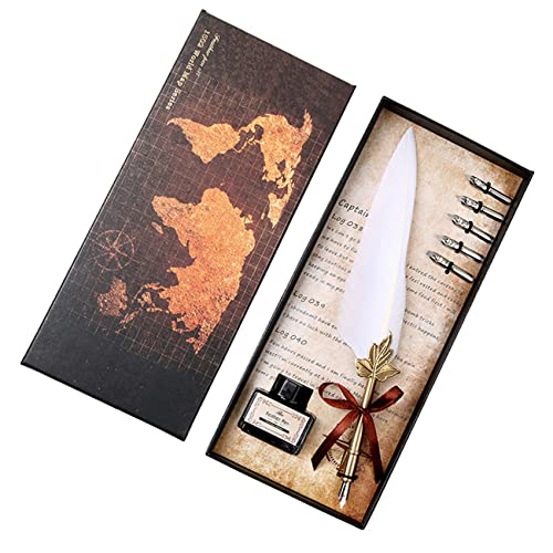 Amazon | NOELAMOUR 羽根ペン アンティーク 万年筆 インクボトル