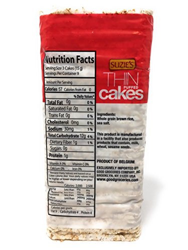 Suzie's Puffed Rice Thin Cakes, Lightly Salted, 4.9Oz Bags (Pack Of 3) #TOP1