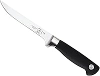 Vista 2 de Cuchillo para carne forjado Mercer Culinary Genesis de 10 pulgadas, Cuchillo rígido, forjado para deshuesar, 15,24 cm, 6", Acero/negro