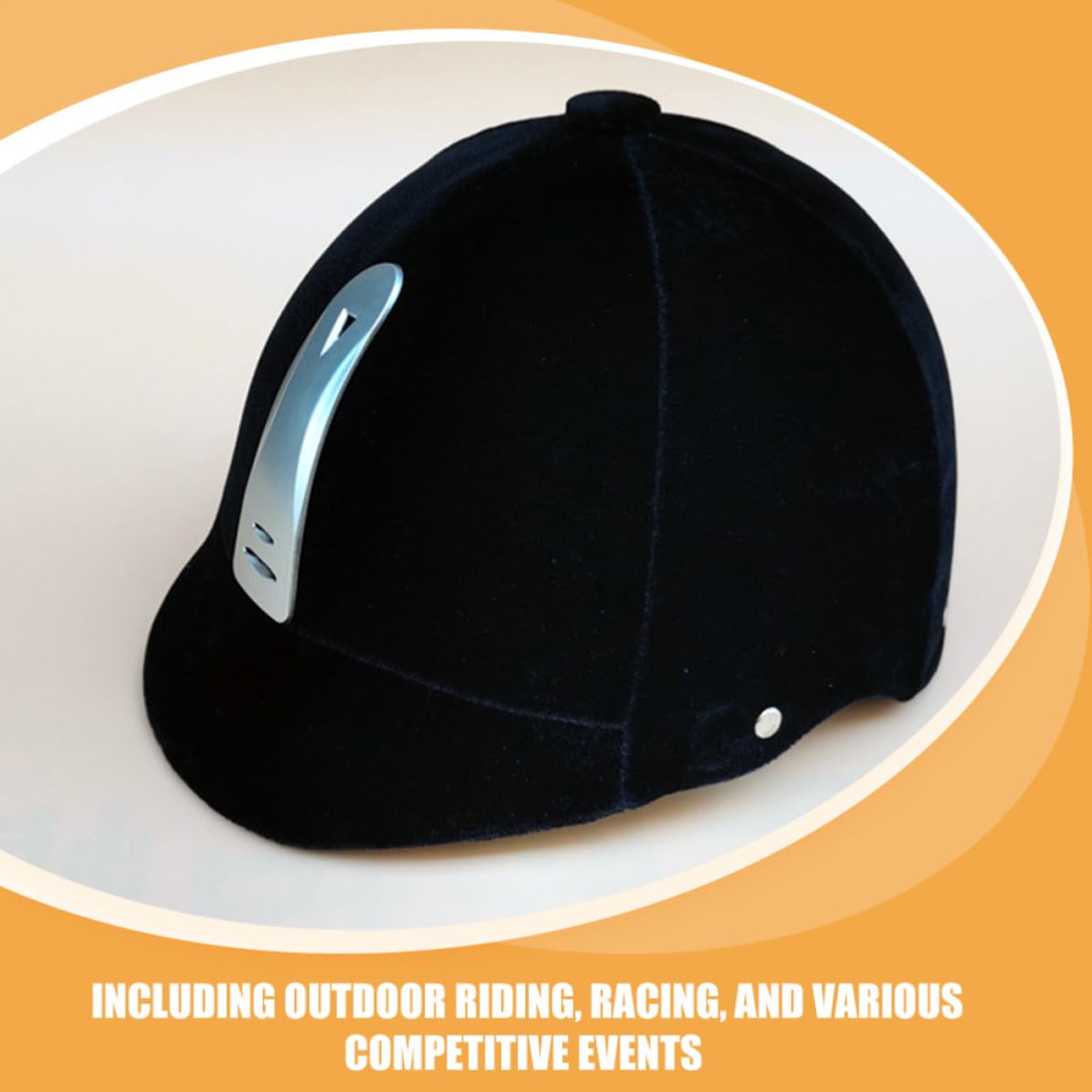 Casco da Equitazione Nero in Abs Rivestimento in Velluto Traspirante e Protettivo, Design Elegante per Uso Outdoor e Gare di Equitazione