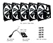 APEVIA CF512S-BK 120mm 4pin & 3pin Black Silent Case Fan (5-pk)