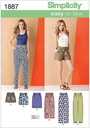 Simplicity S1887 Women's Pants, Shorts & Skirt Sewing Pattern, Pull-On Pants in Two Lengths with Shorts & Skirts, Sizes 8-16 image 3