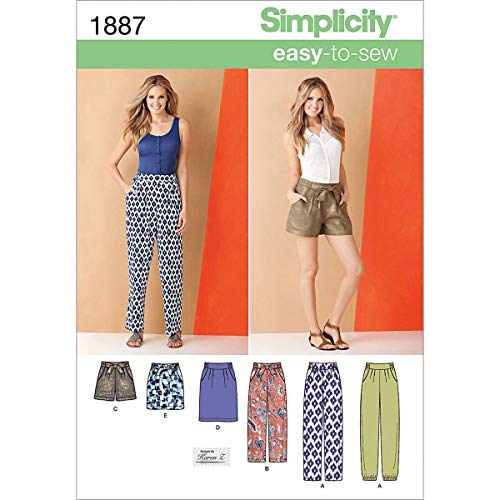 Simplicity 1887Women's Trousers & Skirts, Paper, White, K5 (8-10-12-14-16)