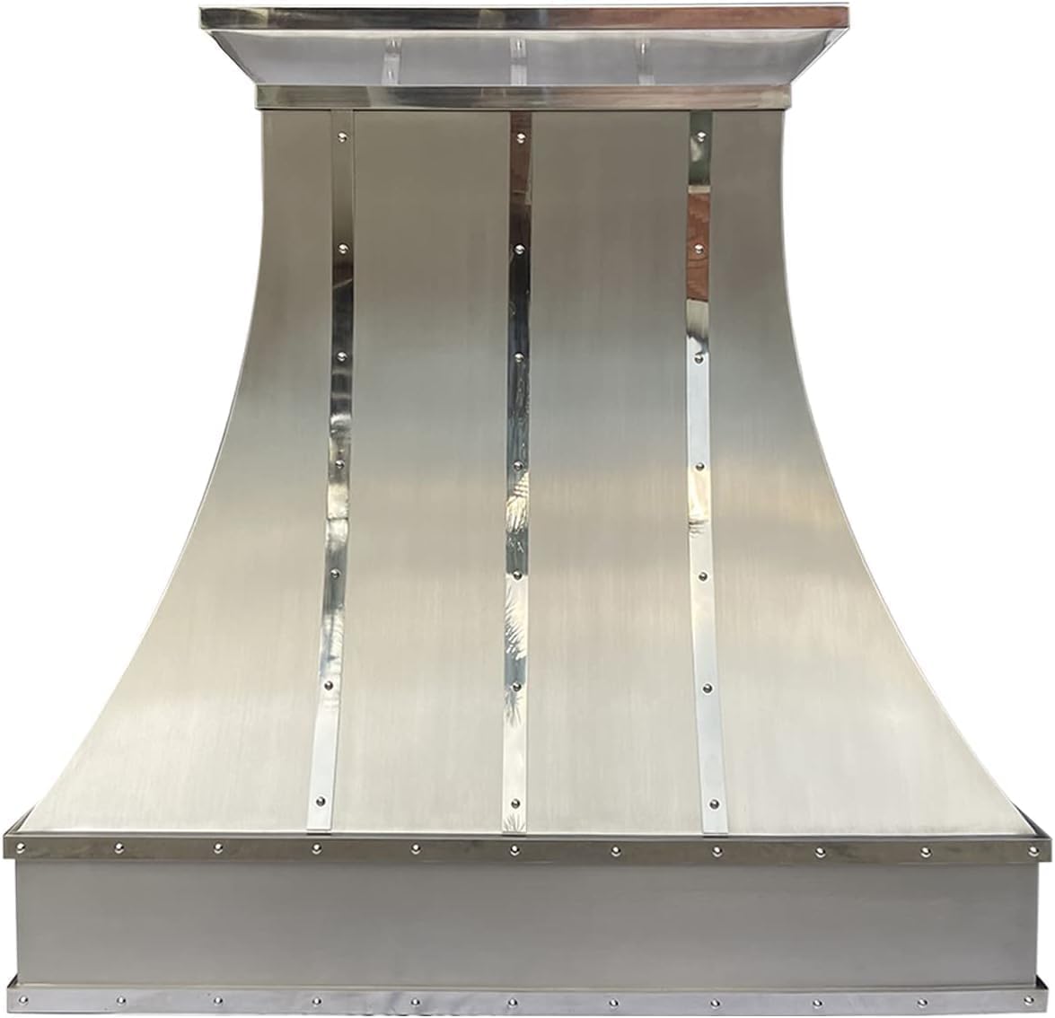 Stainless Steel Range Hood Island Mount 48'' W,30'' H, CT Copper Tailor Custom Handmade Metal Kitchen Vent Hood, With 4-Speed Exhaust Fan & LED Light,SH7-C-3TRB