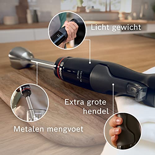 Bosch, staafmixer, ErgoMaster Serie 4, 1000 Watt, dynamische snelheidsregeling, QuattroBlade System, accessoires inbegrepen, MSM4B610 - Afbeelding 5
