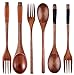 Wooden 8.9-inch Spoons and Forks for Desserts, Chips, Snacks, Cereal, Salad, Fruit, Decoration (Set of 6)