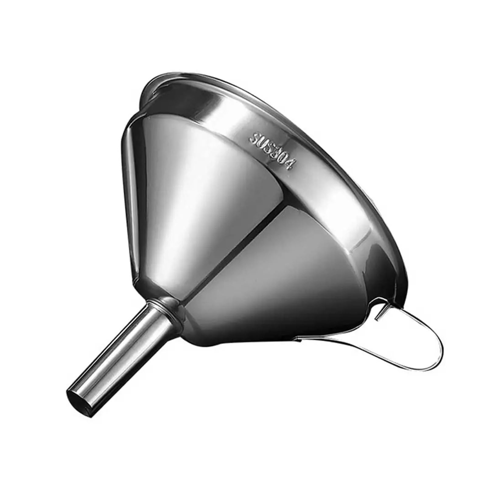 Embudo de Acero Inoxidable, Embudo de Cocina de Acero Inoxidable con asa Plateado 11-15 cm(XL 15CM)