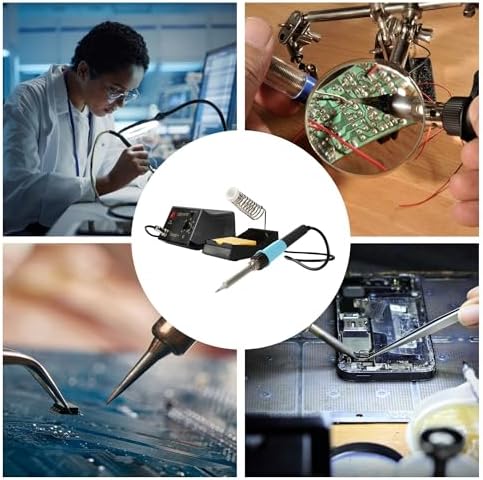 Bild 2 - Velleman Lötstation Set 48 W mit keramischem Heizkörper analog, mit Lötkolben, Lötkolbenständer und Reinigungsschwamm, Lötset, Löt- und Entlötgeräte, einstellbare Temperatur 150-420 °C