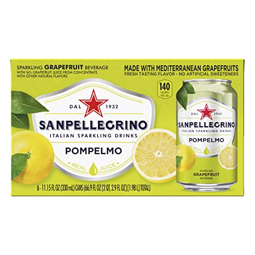 Sanpellegrino Italian Sparkling Drink, Grapefruit, 11.15 Fl Oz (Pack of 6)