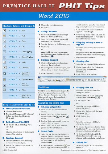 Prentice Hall Word 2010 PHIT Tip