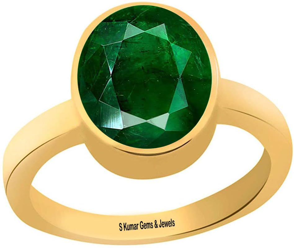 s kumar gems & jewels Certified Natural Original 4.25 Ratti Emerald Stone (Panna Stone) Gemstone Panchdhatu Ring for Astrological Purpose-picture-26