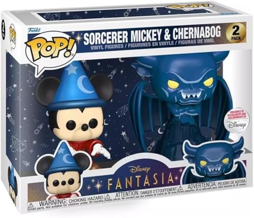 Funko Pop Disney Fantasia Hechicero Mickey y Chernabog pack doble de figuras de vinilo con brillo