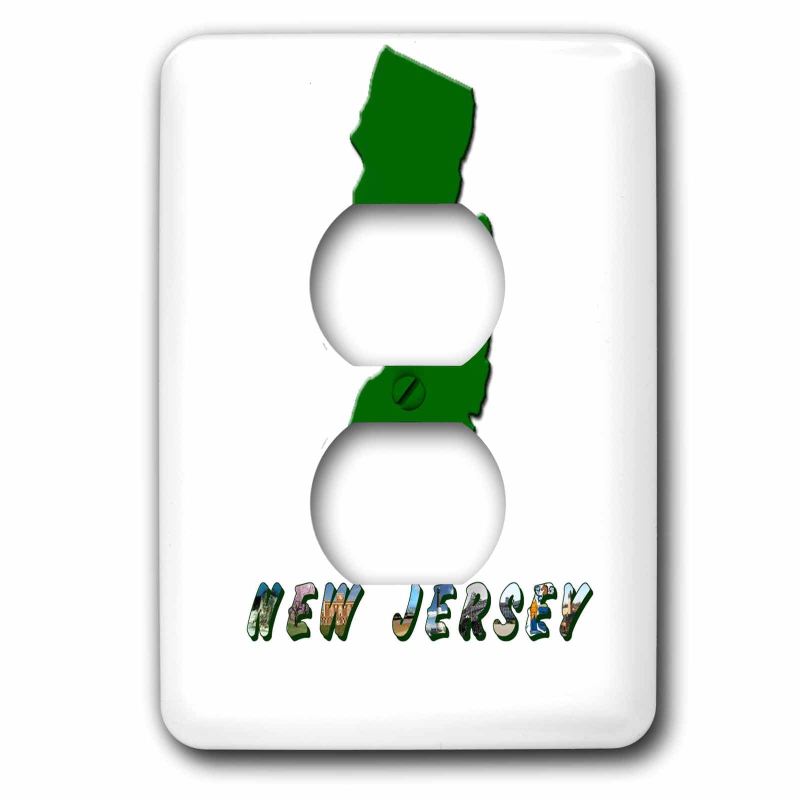 Carte de l'État du New Jersey double prise murale 3dRose lsp_47311_6
