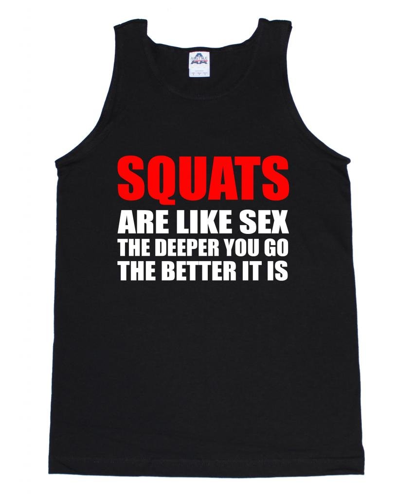 FTD Apparel Men's Squats are Like Sex Funny Gym Motivation Tank Top