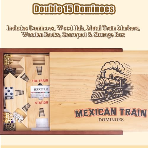Double 15 Mexican Train Dominoes Juego de Mesa Clásico miniatura 2