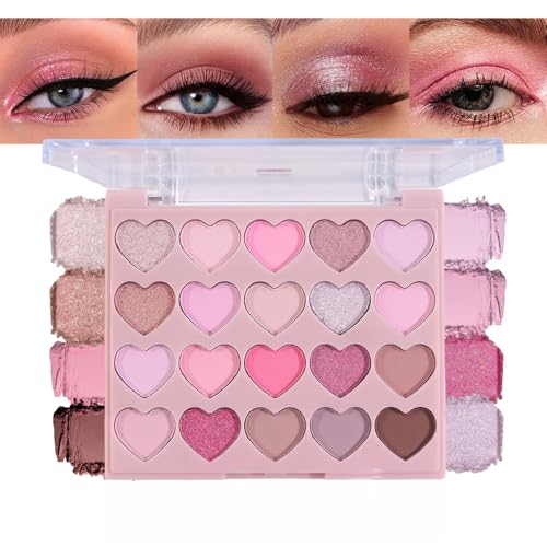 Image of SUAKE Nude Pink Eyeshadow Palette, Matte & Shimmer, High Pigmented 20 Colors Brown Purple Eye Shadow Primers for Eye Makeup, Korean Powder Palet de sombras de ojos(02)