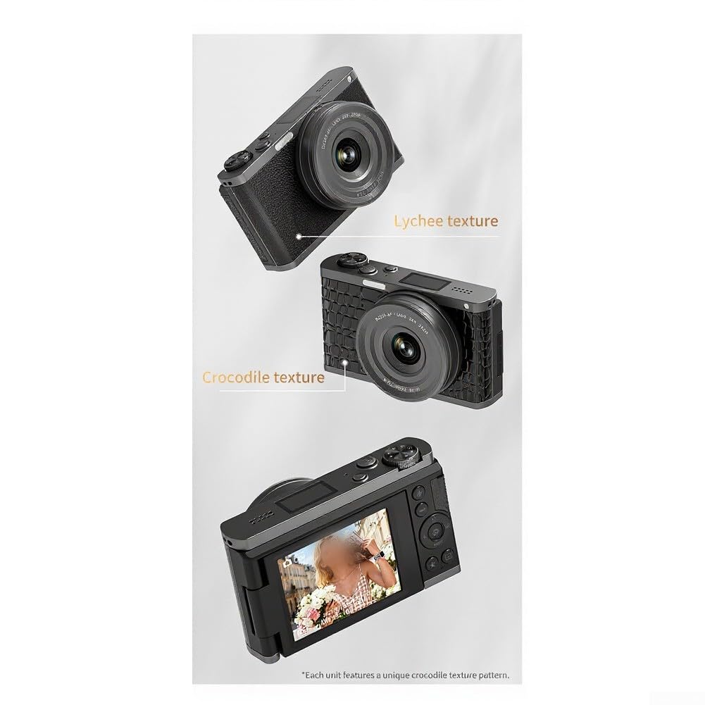 Fotocamera digitale da 68 MP 4K con zoom 28X e schermo flip a 180 gradi autofocus con messa a fuoco automatica per vlogging e riprese fotocamera compatta per fotografia di viaggio e