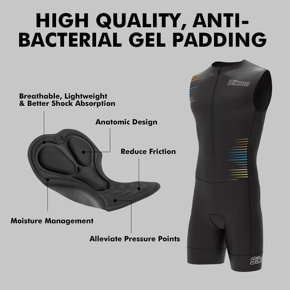 Combinaison de cyclisme pour homme avec rembourrage en gel - Coupe courte et sublimée