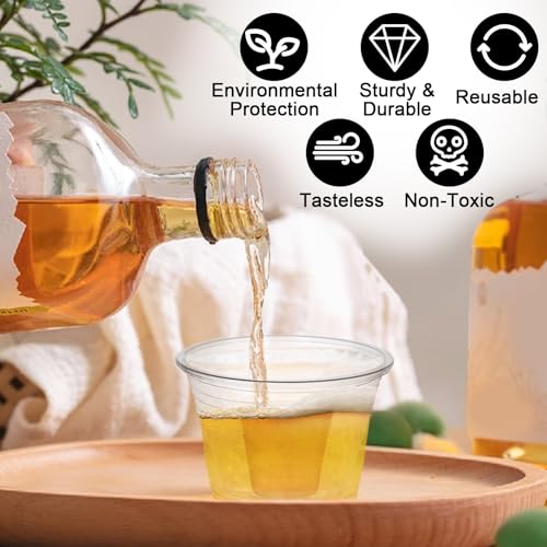 ZHANChen Jager Bomb Shot Becher Plastik 100 Stück Schnapsgläser Plastik 175+25ml Shotgläser Wiederverwendbar Plastikbecher mit Schnapsglas-Einsatz für Verkostung Partys