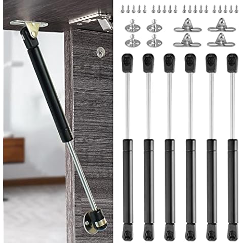 vrbabies 6 Pack 100N/22.5lb Gas Strut Gas Spring Gas Shocks, Lid Stay Cabinet Door Lift Support for Support Cabinet Doors Cabinet Hydraulic Shock Toy Box Shock Absorber Soft Closing Hinge Accessories Cover