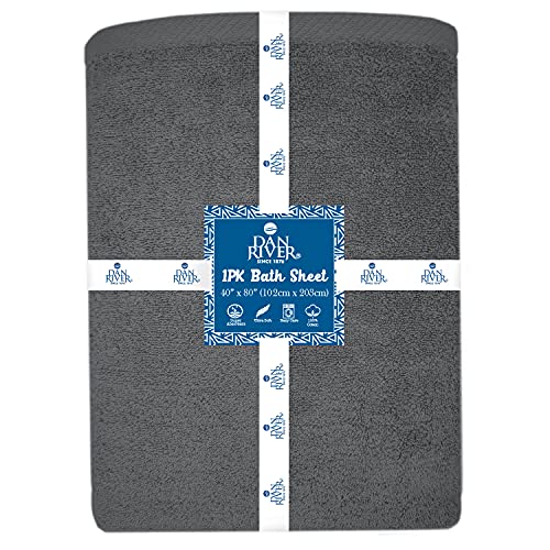 Dan River DR_BS_40X80_GREY_1PK 100% Cotton Bath Sheets – 550 Gsm Ultra Super Soft Sheets – Jumbo Large Bath Towels For Bathroom, Home, Hotel, Spa thumb #1