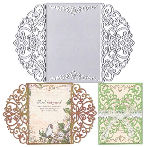 Opiniones de Troqueles . 41 Troqueles de corte de metal con flores de encaje para hacer tarjetas, tarjetas de invitación de boda, troqueles de borde de acero al carbono, plantillas de corte para...