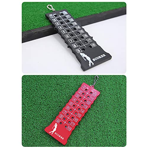 Contadores de Golpes para Golf de 18 Hoyos - Tableros de Puntuación para Entrenamiento, Práctica y Competición, 2 Unidades (Negro y Rojo) miniatura 5