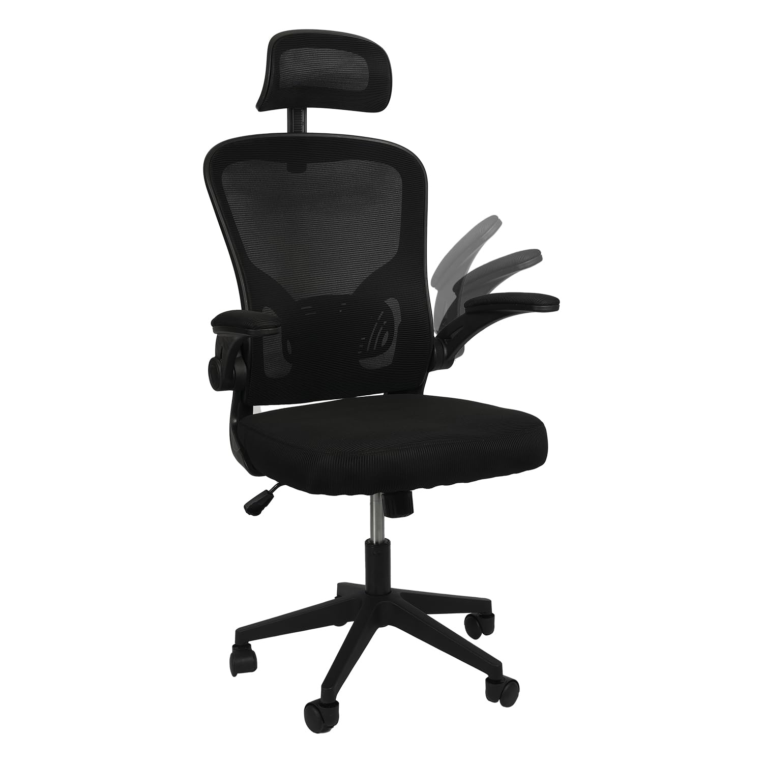 COZYBRITE Office Desk Chair Ergonomic with Back Lumbar Support Adjustable Headrest Flip-up Armrest Computer Swivel Mesh Chairs for Home Office (Black)